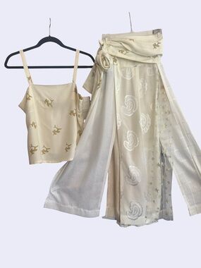 VTG DONNA JESSICA flap wrap skirt top set M